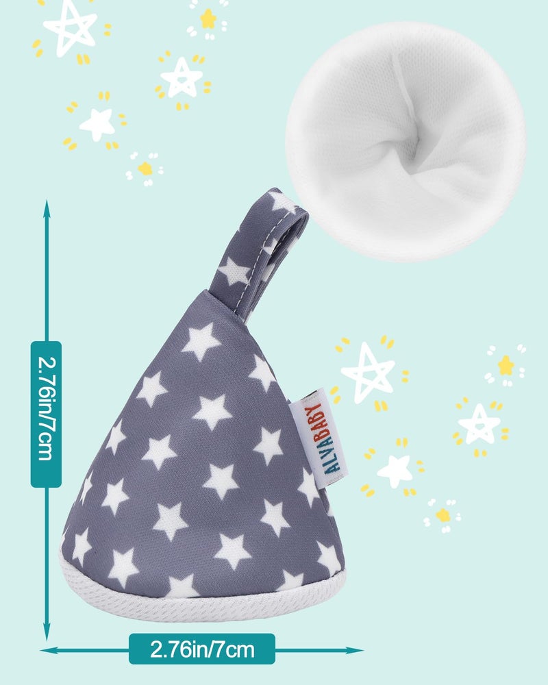 ALVABABY 8 Pcs Baby Boy Pee Covers, 3.5 * 4 In,Strong Water Absorption Pee Shield for Newborn Boy, 4-Layer Reusable Pee Cap, Diaper Changing Accessory for Baby Gift 8NG01 - Image 3